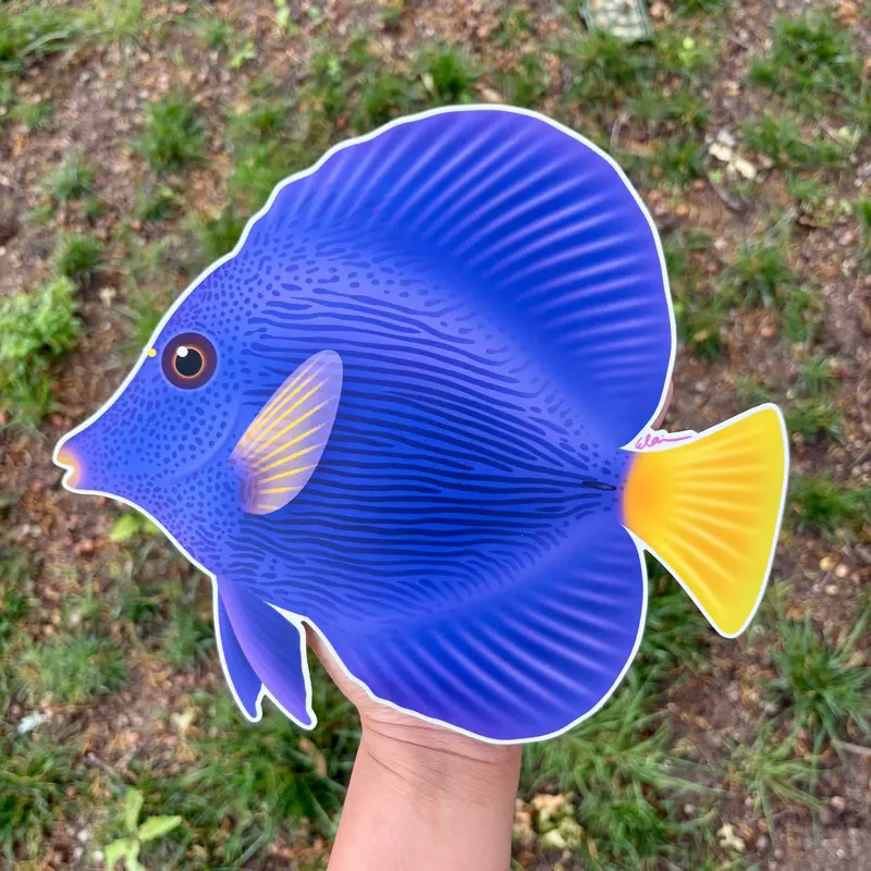 10" Giant Purple Tang Sticker 1