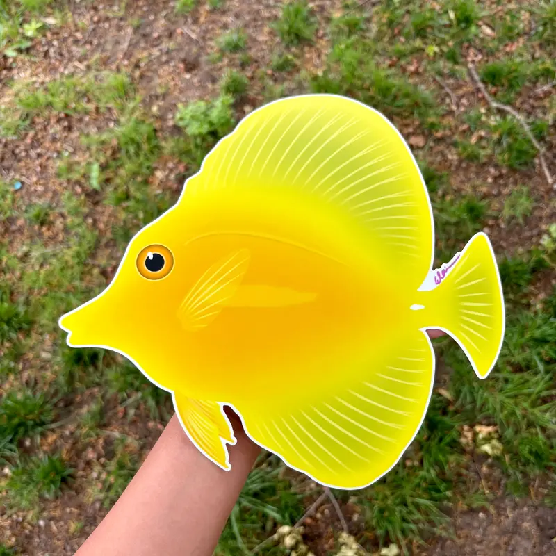 10" Giant Yellow Tang Sticker 1