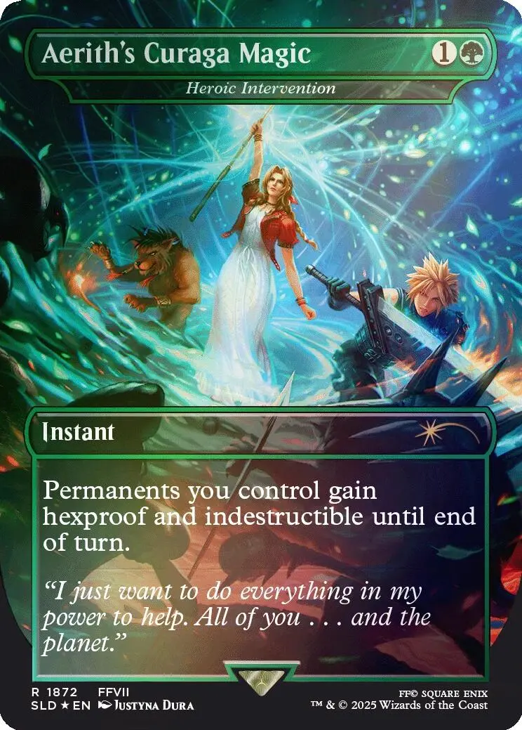 Aerith's Curaga Magic - Heroic Intervention (Rainbow Foil) [Secret Lair Drop Series] 1
