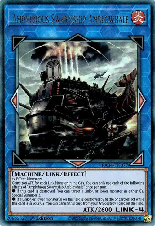 Amphibious Swarmship Amblowhale [Ra04-En077] Prismatic Ultimate Rare 1