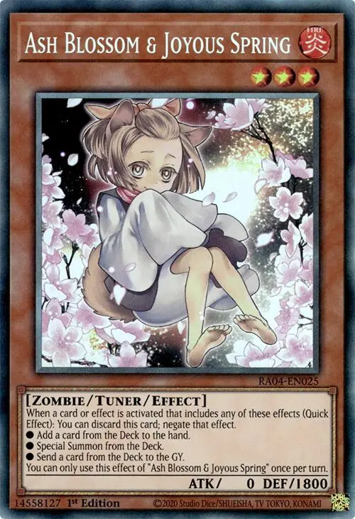 Ash Blossom & Joyous Spring (Alternate Art) [Ra04-En025] Prismatic Collector's Rare 1