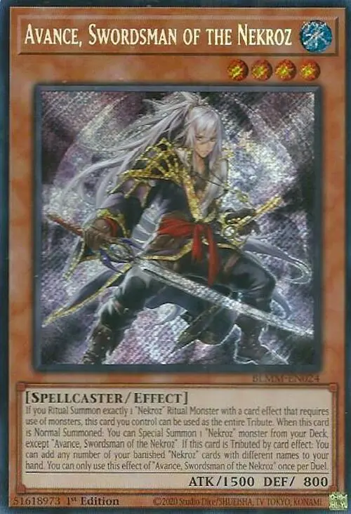 Avance, Swordsman Of The Nekroz [Blmm-En024] Secret Rare 1