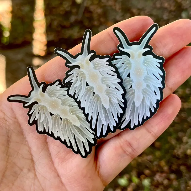 Berghia Nudibranch Sticker / Holo Metallic 1
