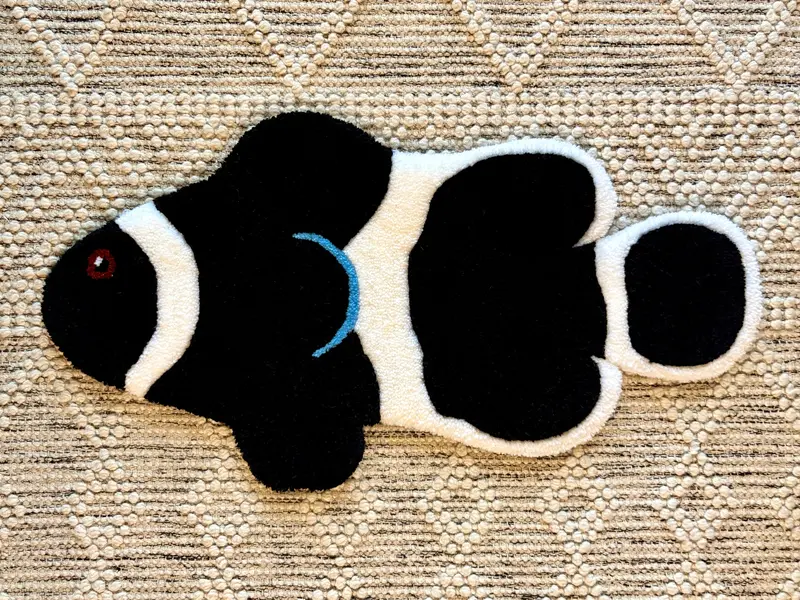 Black Darwin Clownfish Rug Art(Wysiwyg) 1