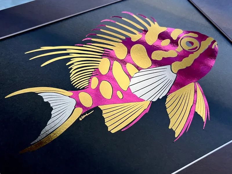 Blotched Anthias Foil Art Print 1
