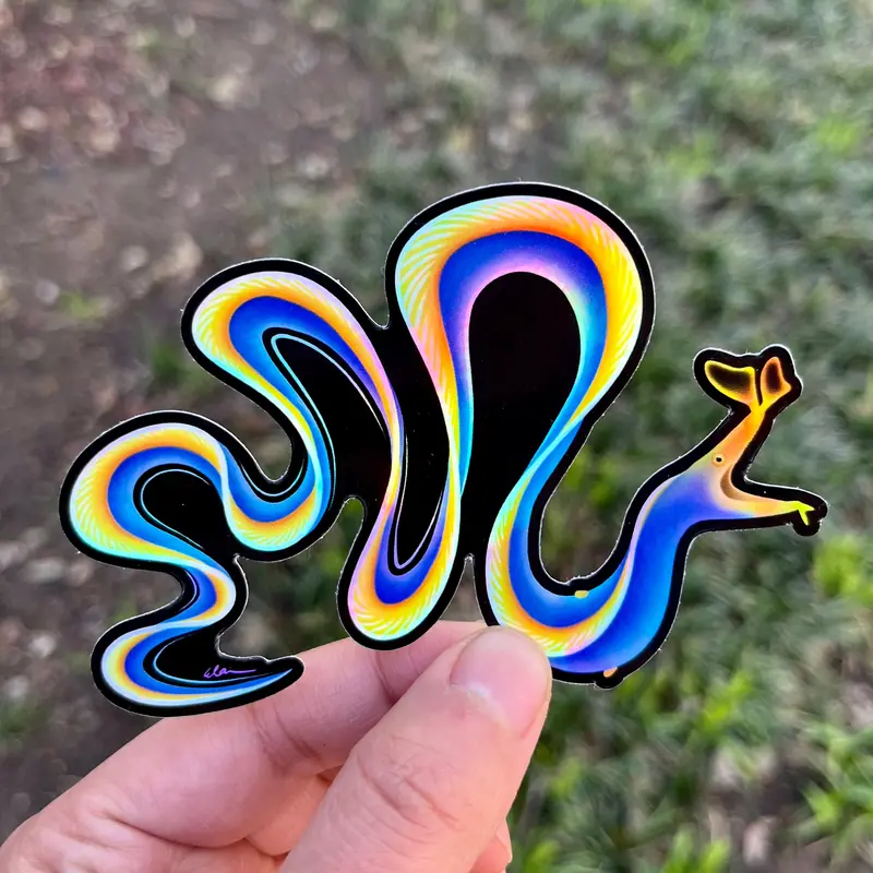 Blue Ribbon Eel Sticker / Holographic 1