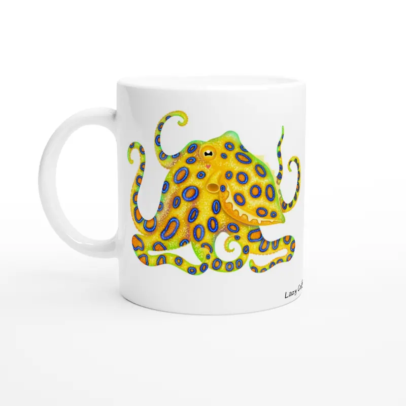 Blue Ringed Octopus White 11Oz Ceramic Mug 1