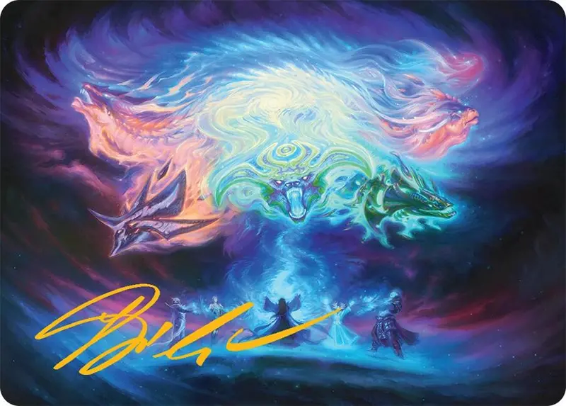 Call The Spirit Dragons Art Card (21/54) (Gold-Stamped Signature) [Tarkir: Dragonstorm Art Series] 1