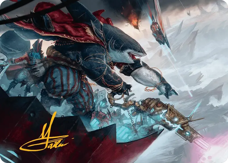 Captain Howler, Sea Scourge Art Card (16/54) (Gold-Stamped Signature) [Aetherdrift Art Series] 1