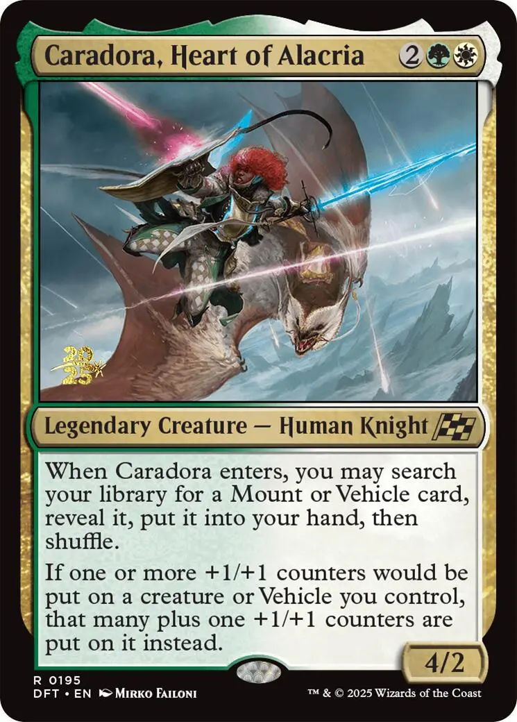 Caradora, Heart Of Alacria [Aetherdrift Prerelease Promos] 1