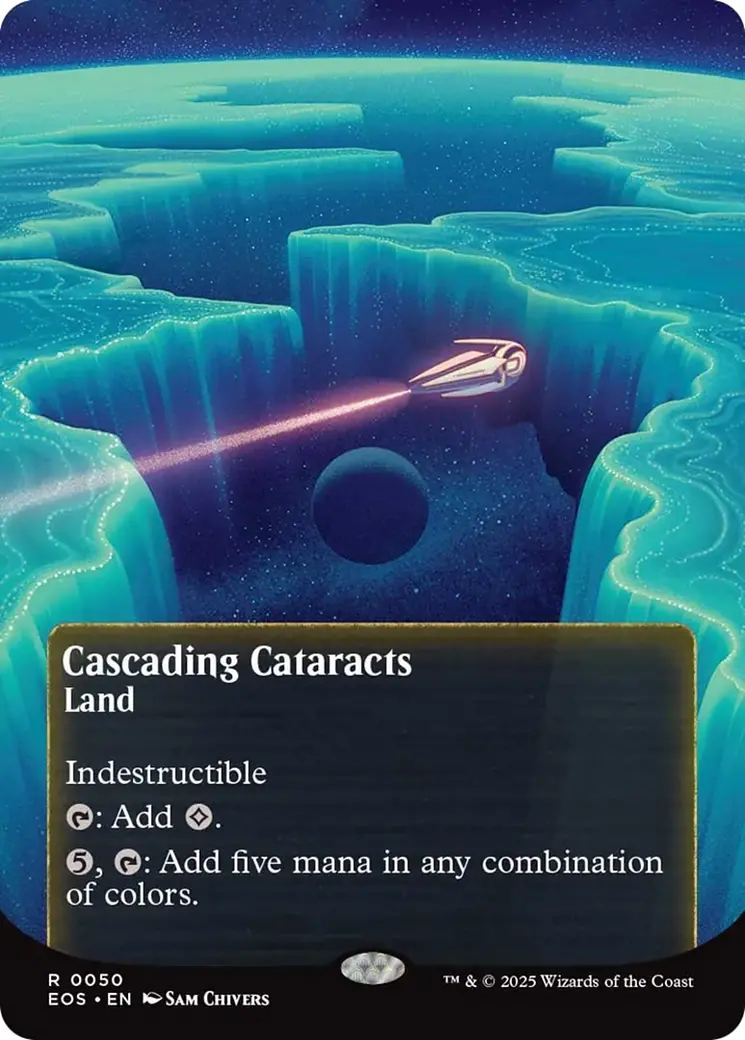 Cascading Cataracts Art Card (50/54) (Gold-Stamped Signature) [Edge Of Eternities Art Series] 1