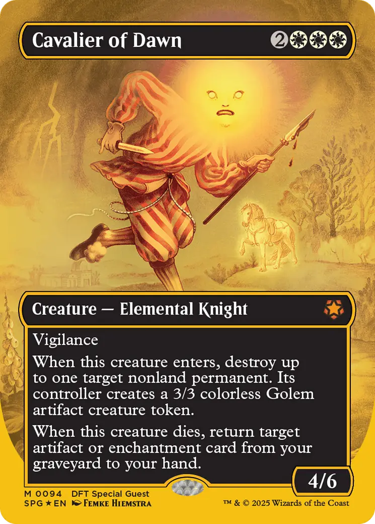 Cavalier Of Dawn (Borderless) (First-Place Foil) [Aetherdrift Special Guests] 1