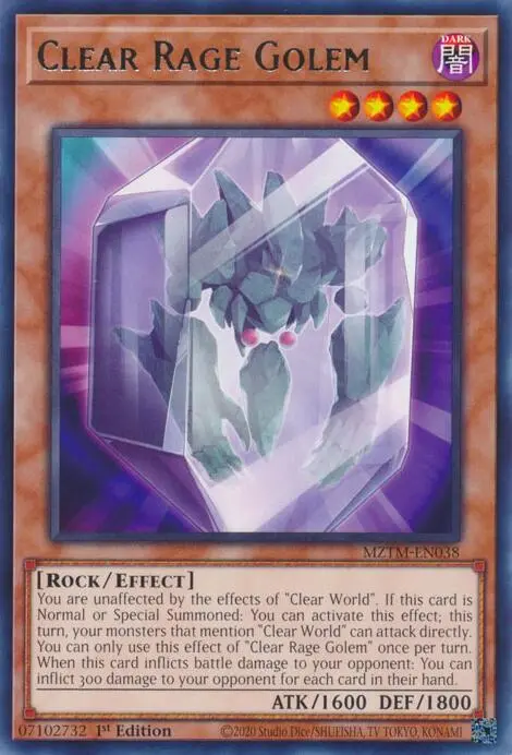 Clear Rage Golem [Mztm-En038] Rare 1