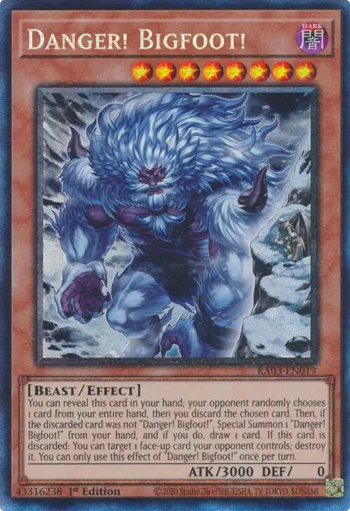 Danger! Bigfoot! (Alternate Art) (Cr) [Ra03-En019] Prismatic Collector's Rare 1
