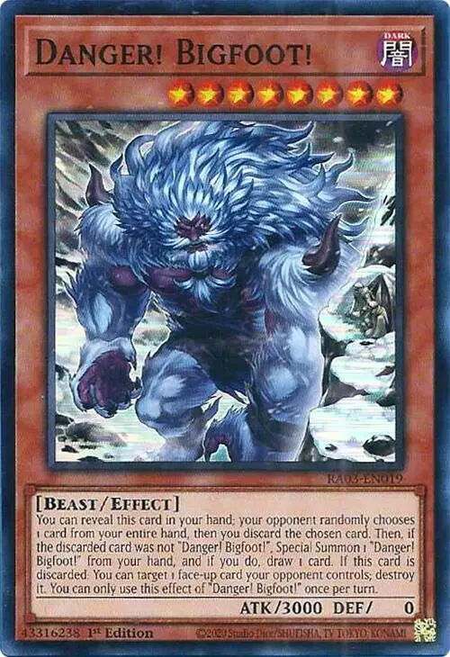 Danger! Bigfoot! (Alternate Art) [Ra03-En019] Super Rare 1