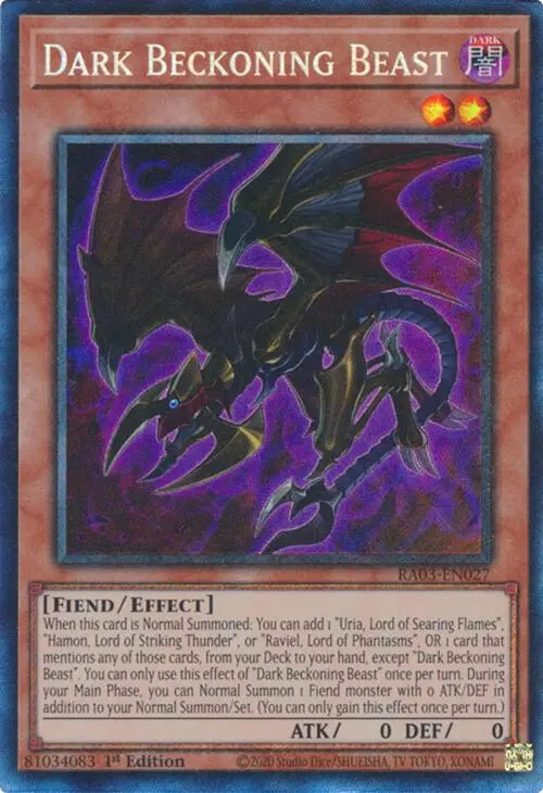 Dark Beckoning Beast (Cr) [Ra03-En027] Prismatic Collector's Rare 1