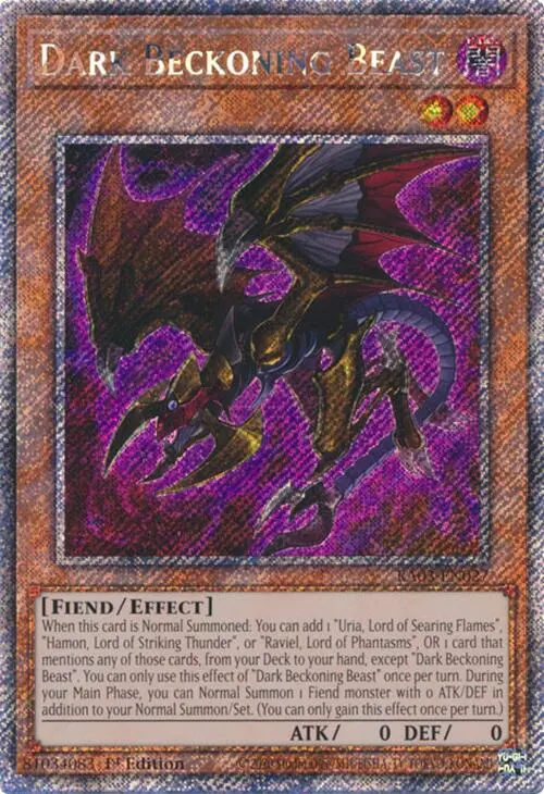 Dark Beckoning Beast (Platinum Secret Rare) [Ra03-En027] Platinum Secret Rare 1