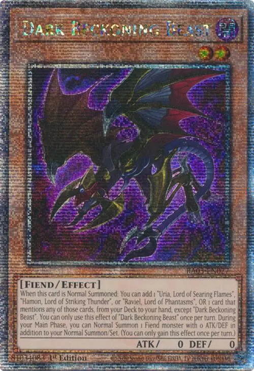 Dark Beckoning Beast (Quarter Century Secret Rare) [Ra03-En027] Quarter Century Secret Rare 1