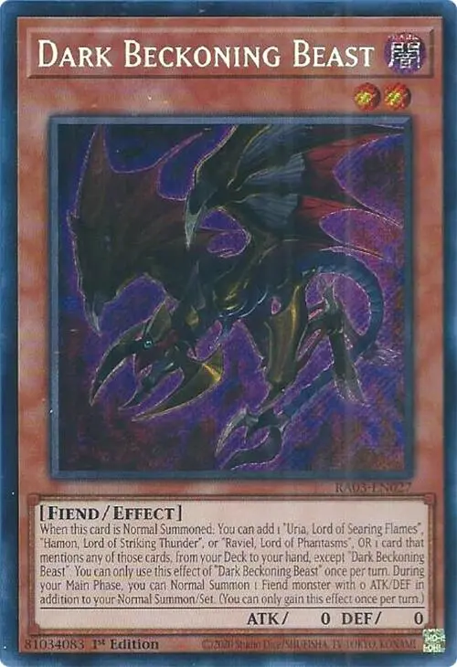 Dark Beckoning Beast (Secret Rare) [Ra03-En027] Secret Rare 1