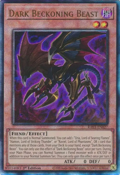 Dark Beckoning Beast (Utr) [Ra03-En027] Prismatic Ultimate Rare 1
