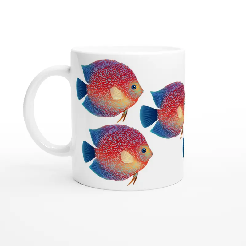 Discus Fish White 11Oz Ceramic Mug 1