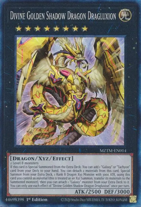 Divine Golden Shadow Dragon Dragluxion (Collector's Rare) [Mztm-En014] Collector's Rare 1