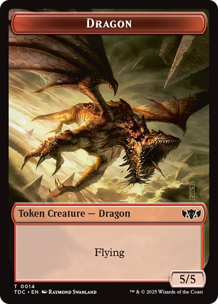 Dragon (0014) // Treasure Double-Sided Token [Tarkir: Dragonstorm Commander Tokens] 1