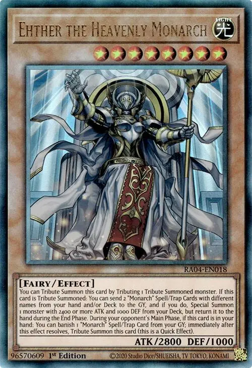 Ehther The Heavenly Monarch [Ra04-En018] Prismatic Ultimate Rare 1