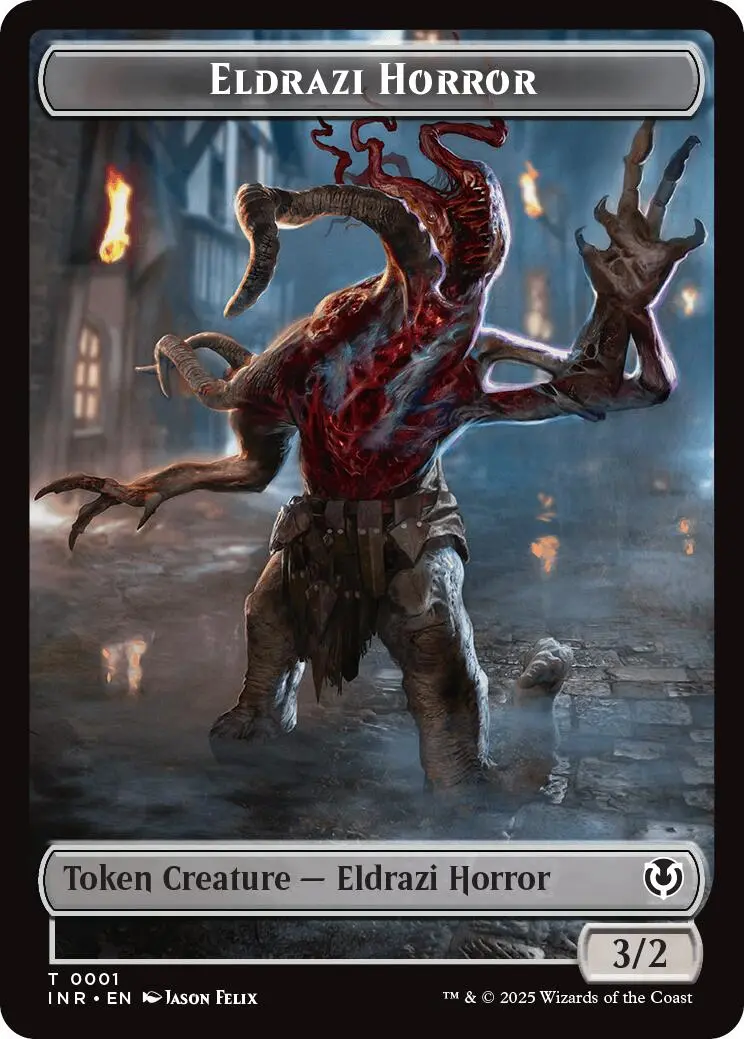 Eldrazi Horror // Human Soldier (0003) Double-Sided Token [Innistrad Remastered Tokens] 1