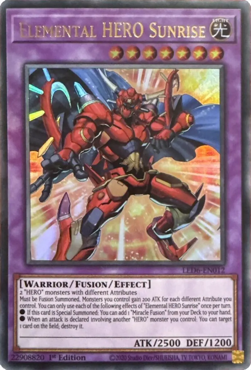 Elemental Hero Sunrise (2020 Date Reprint) [Led6-En012] Ultra Rare 1