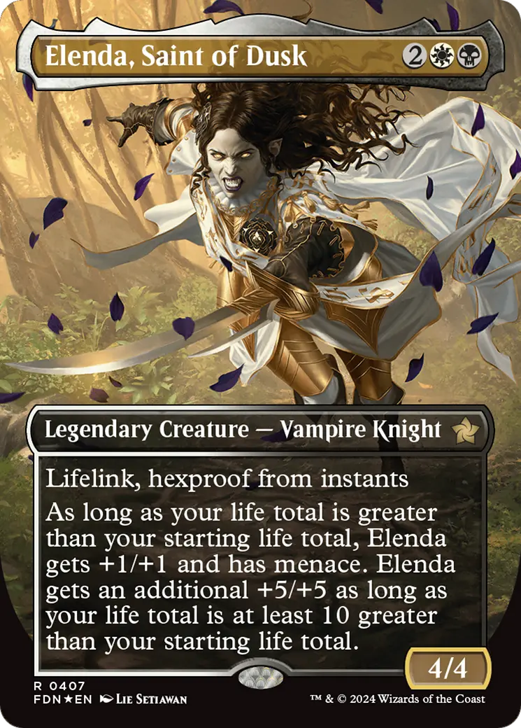 Elenda, Saint Of Dusk (Borderless) (Mana Foil) [Foundations] 1