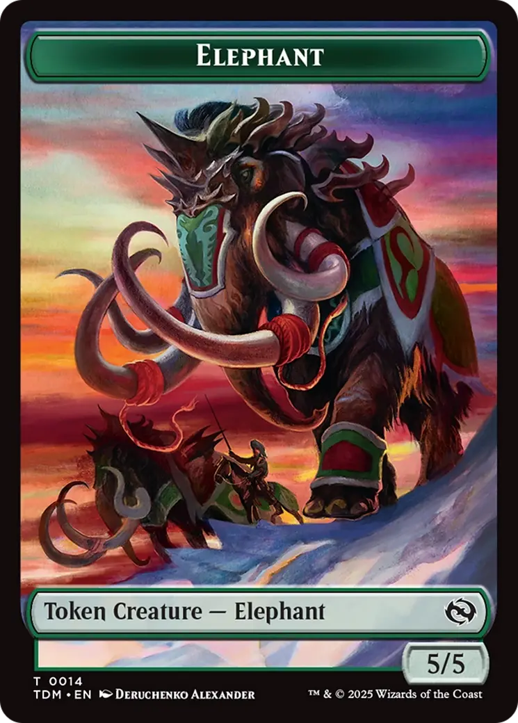 Elephant // Treasure Double-Sided Token [Tarkir: Dragonstorm Tokens] 1
