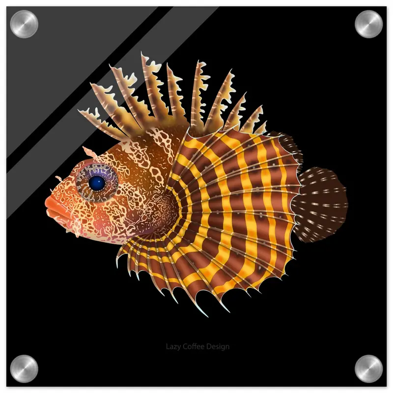 Fuzzy Dwarf Lion Fish Acrylic Print 1