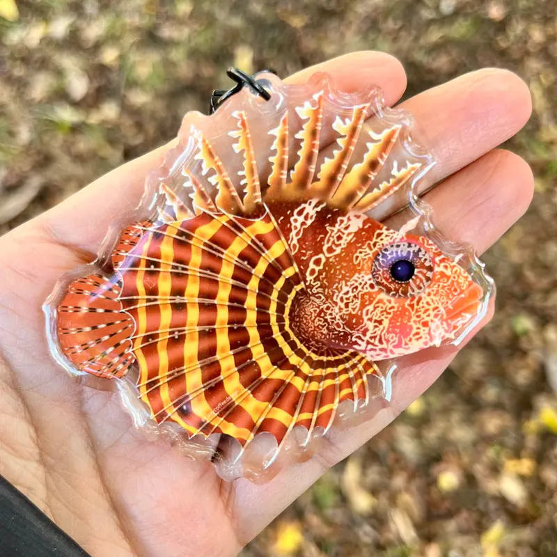 Fuzzy Dwarf Lion Fish Keychain 1