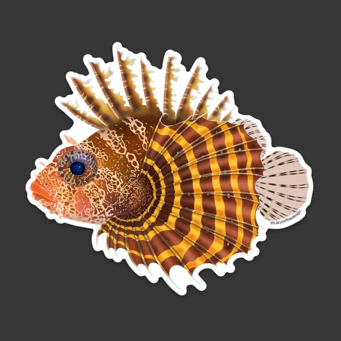 Fuzzy Dwarf Lion Fish Sticker 1