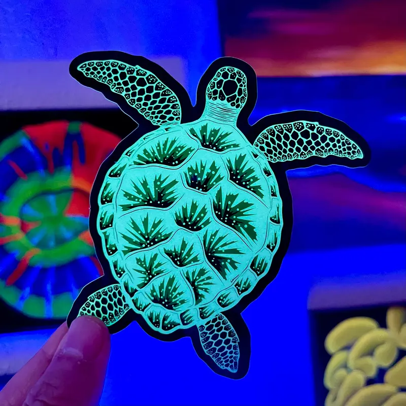 Glow In The Dark Sea Turtle Sticker/ Honu 1
