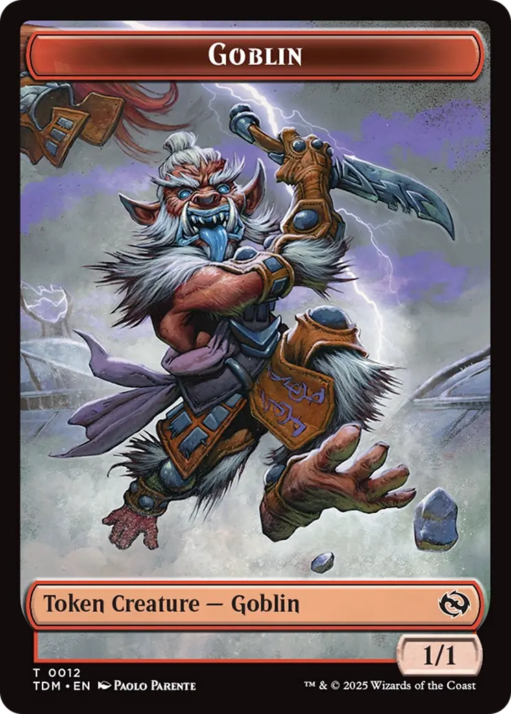 Goblin // Warrior Double-Sided Token [Tarkir: Dragonstorm Tokens] 1
