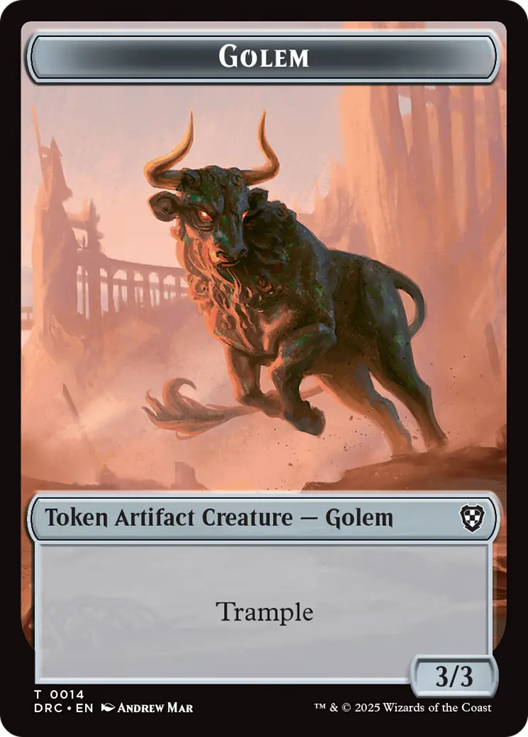 Golem (0014) // Thopter (0010) Double-Sided Token [Aetherdrift Tokens] 1