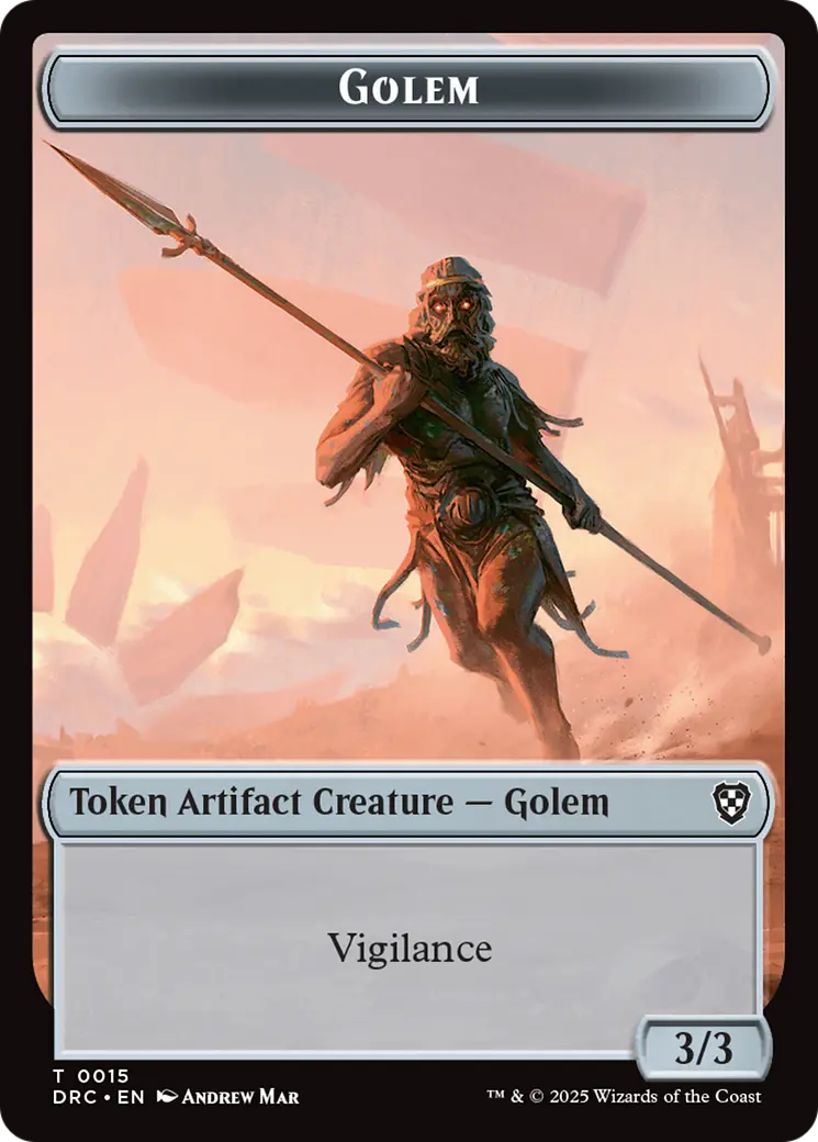 Golem (0015) // Thopter (0009) Double-Sided Token [Aetherdrift Tokens] 1