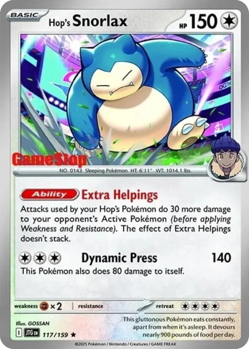 Hop's Snorlax (117/159) (Gamestop) (Cosmos Holo) [Scarlet & Violet: Journey Together] 1