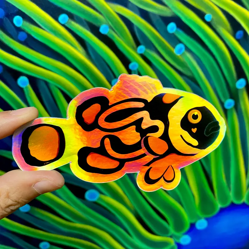 Lazy Clownfish Sticker / Holographic 1