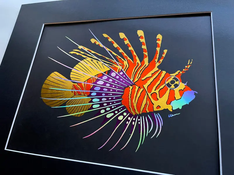 Lion Fish Foil Art Print 1