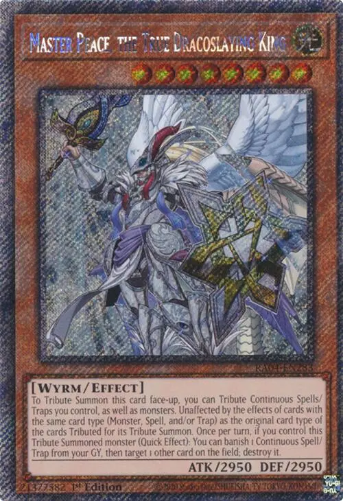 Master Peace, The True Dracoslaying King [Ra04-En283] Platinum Secret Rare 1