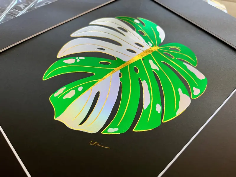 Monstera Foil Art Print 1