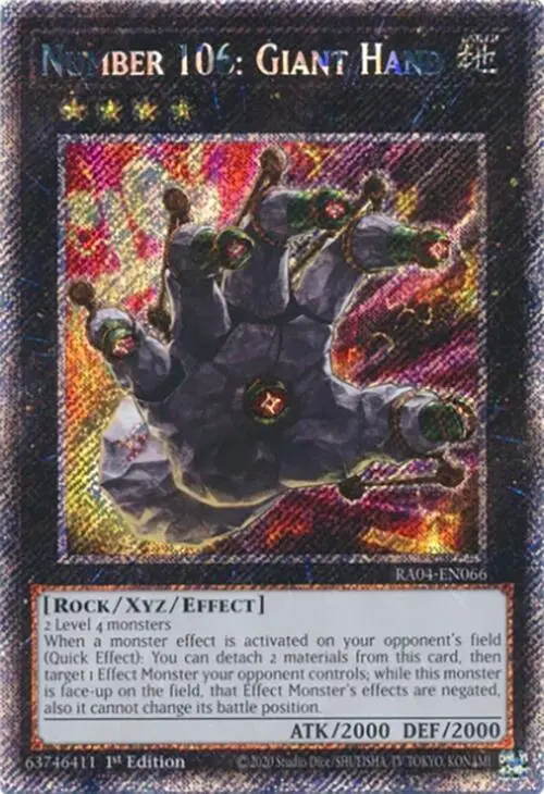 Number 106: Giant Hand [Ra04-En066] Platinum Secret Rare 1
