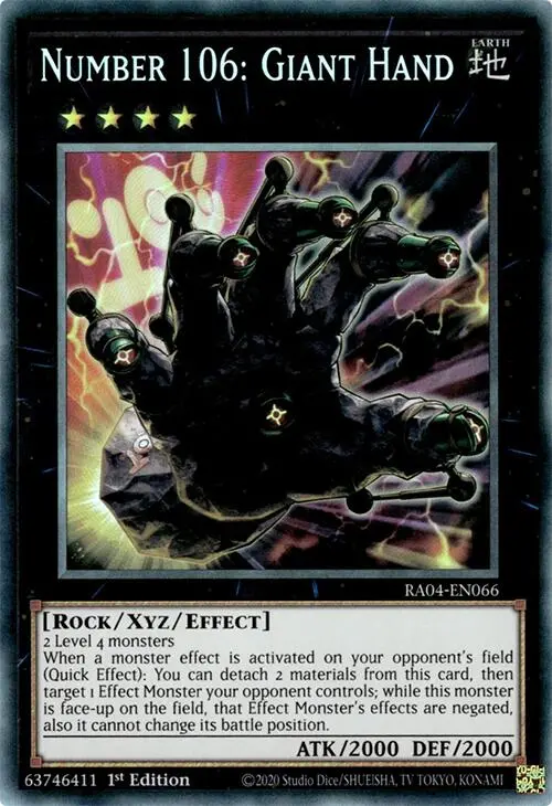 Number 106: Giant Hand [Ra04-En066] Prismatic Collector's Rare 1