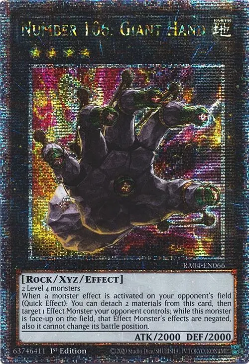 Number 106: Giant Hand [Ra04-En066] Quarter Century Secret Rare 1