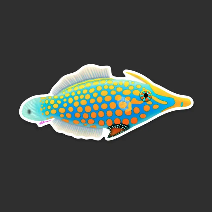 Orange Spotted Filefish Sticker 1
