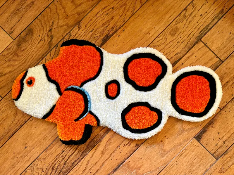 Orange Storm Clownfish Rug Art(Wysiwyg) 1