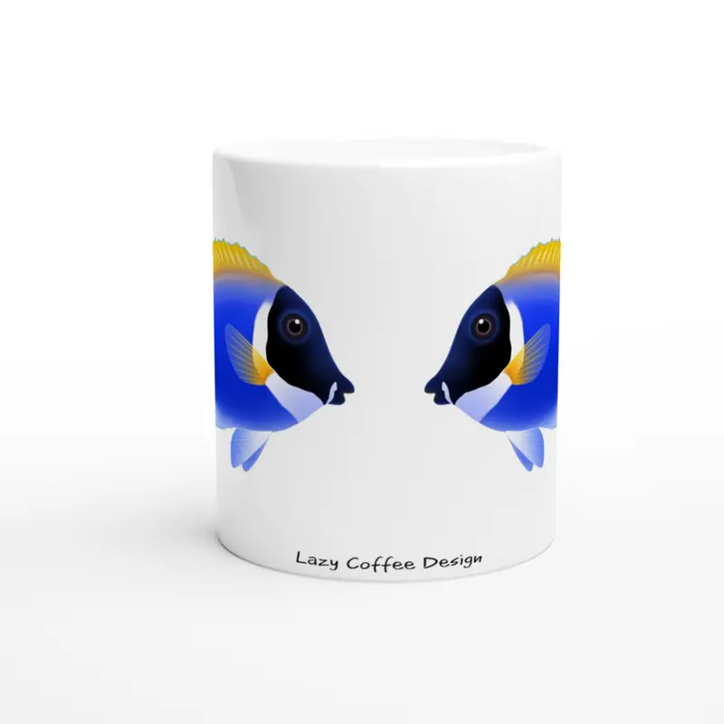 Powder Blue Tang White 11Oz Ceramic Mug 1